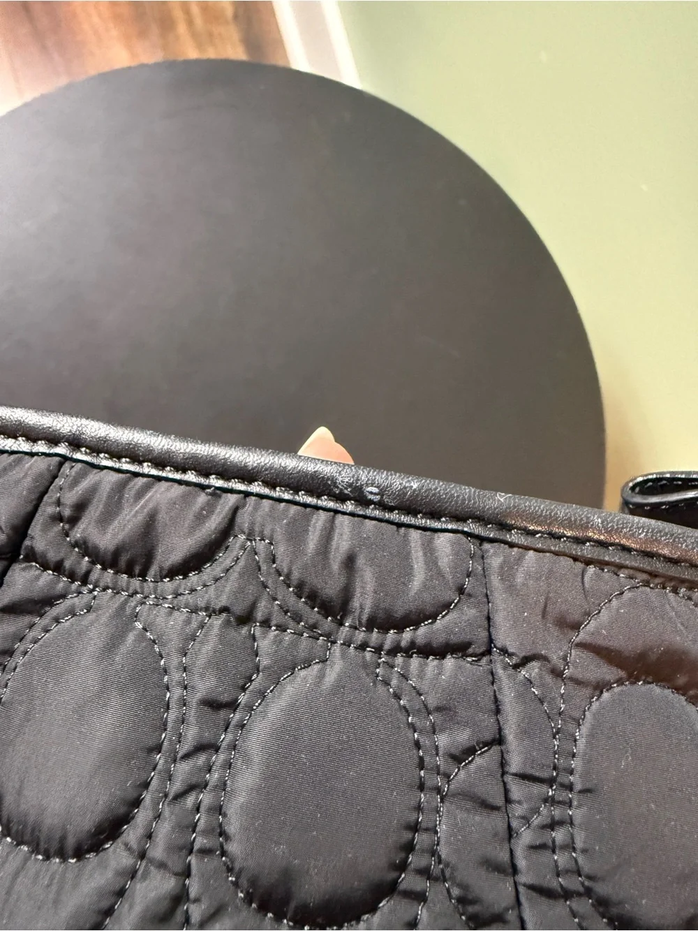 Black Quilted Women's Cosmetic Pouch